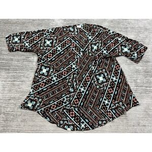 Lularoe Top Womens Large Multicolor‎ Short Sleeve Open Front Polyester Duster